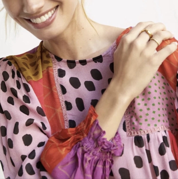 anthropologie BL-NK LONDON miranda peasant blouse S M - Picture 3 of 16